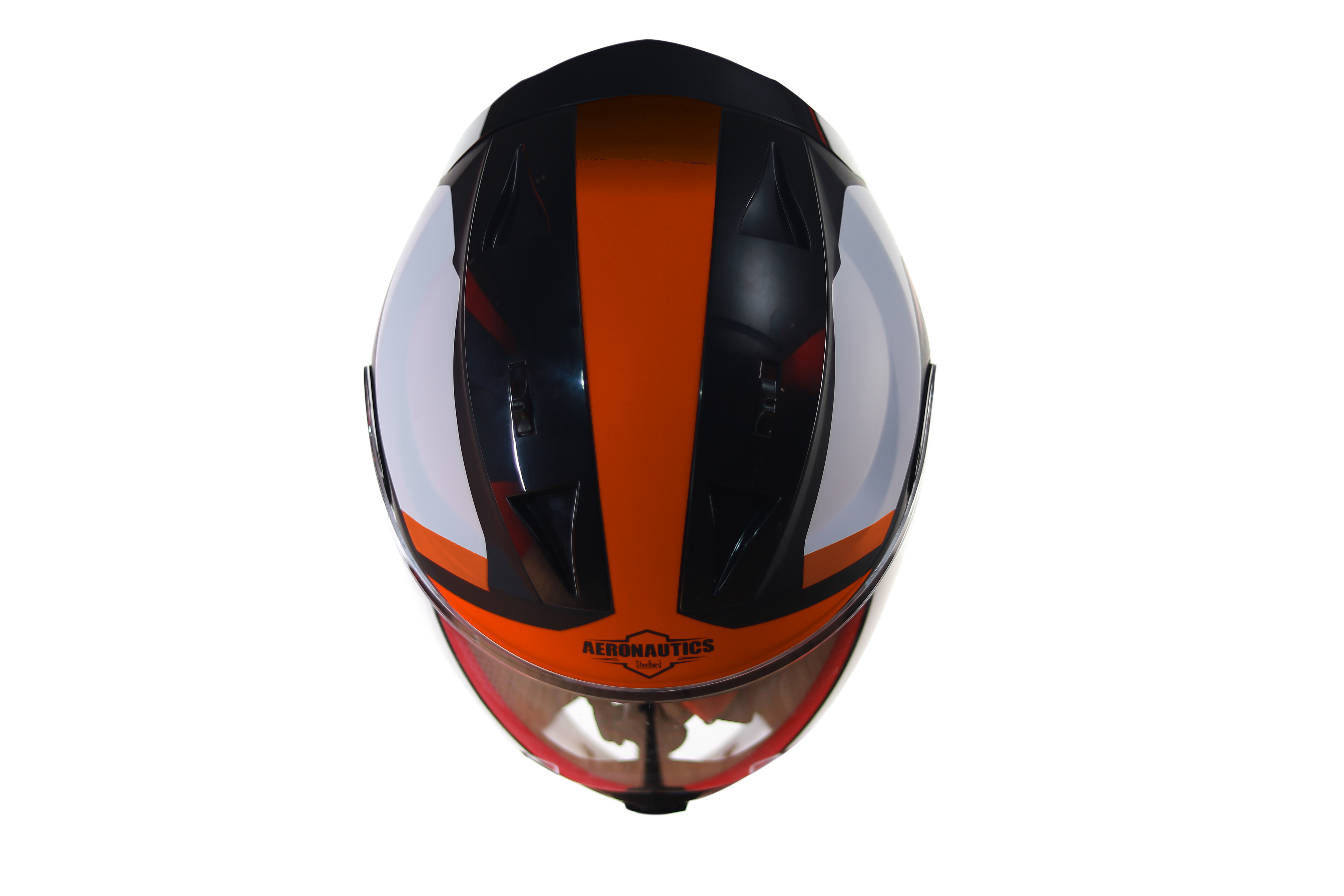 SA-1 Aerodynamics Mat Black With Orange(Fitted With Clear Visor Extra Blue Night Vision Visor Free)